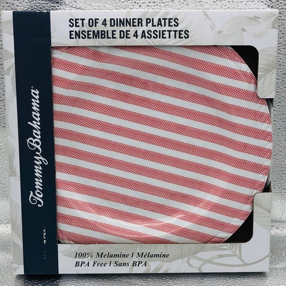 COPY - Tommy Bahama 100% Melamine 4-Dinner Plates 11" - Picture 1 of 3